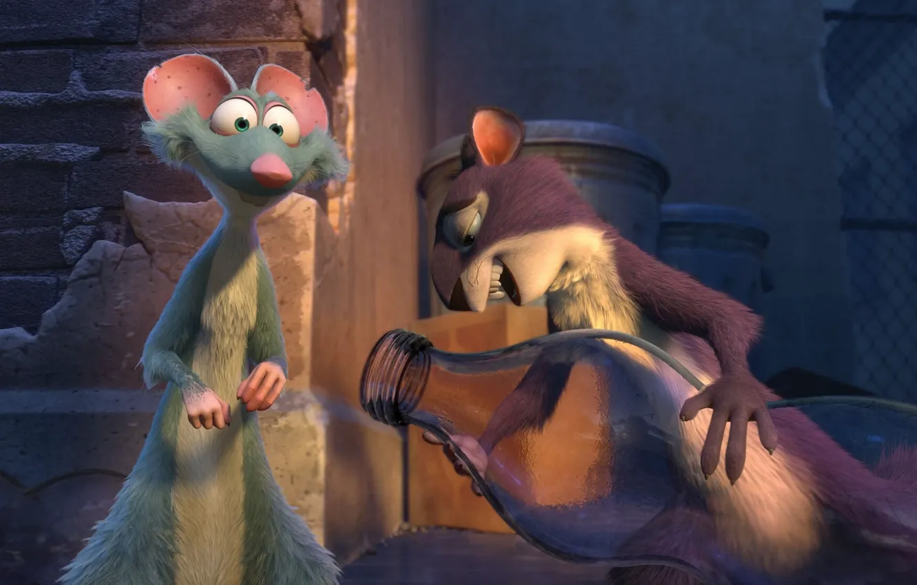 Photo wallpaper bottle, cartoon, characters, animal, The Nut Job 2