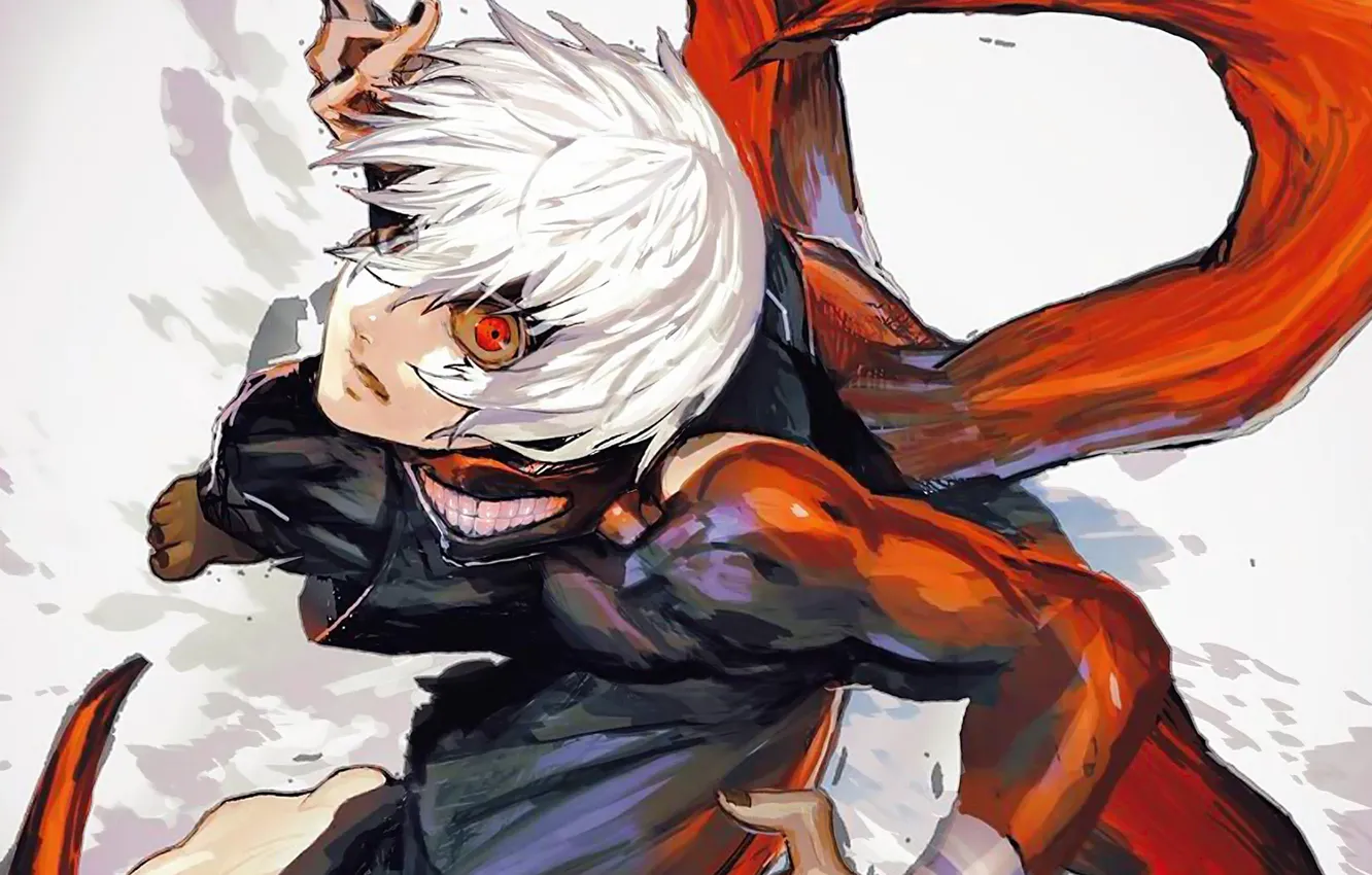 Photo wallpaper Art, white hair, red eye, Ken Kanek, Tokyo ghoul, The Kaneko Ken, Tokyo ghoul