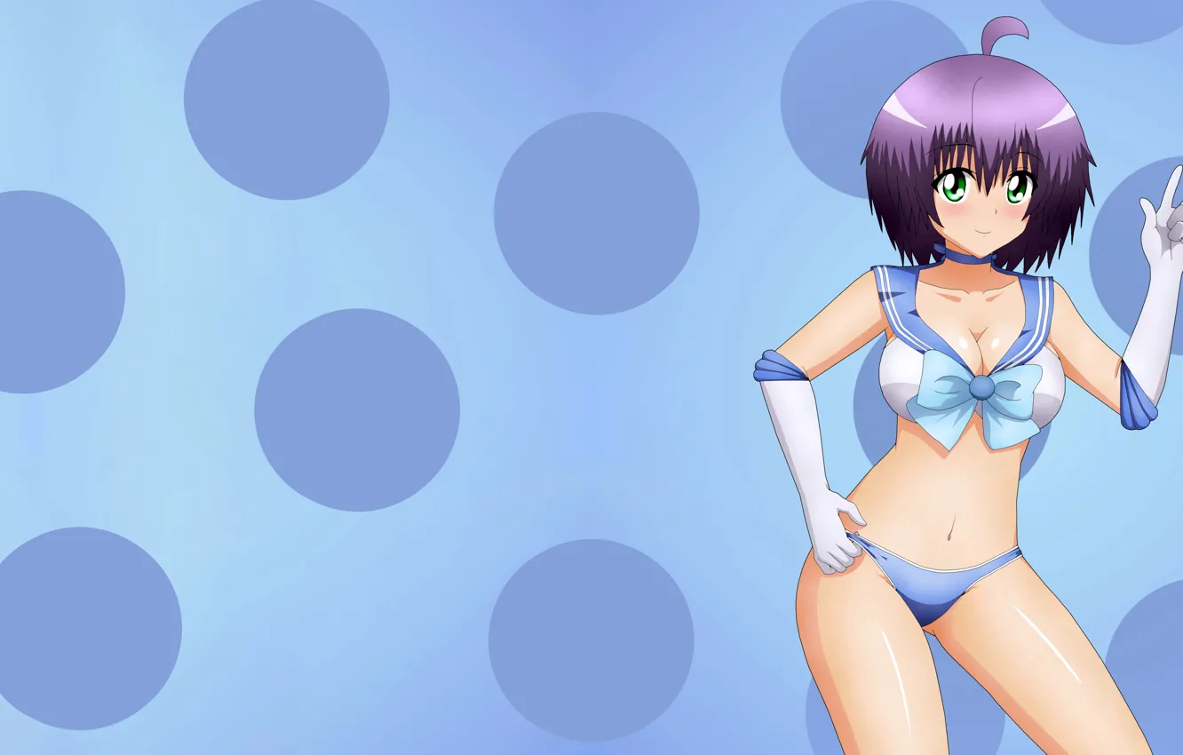 Photo wallpaper girl, sexy, boobs, anime, beautiful, short hair, pretty, erotic