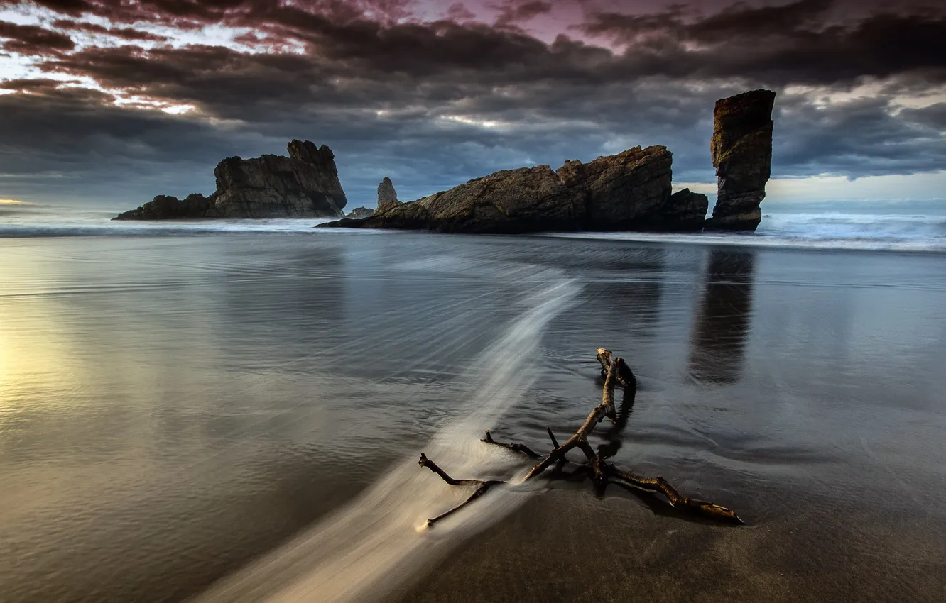 Photo wallpaper sea, landscape, rocks