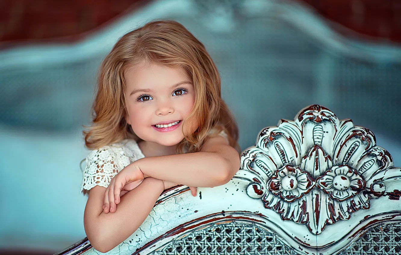 Photo wallpaper look, smile, mood, girl