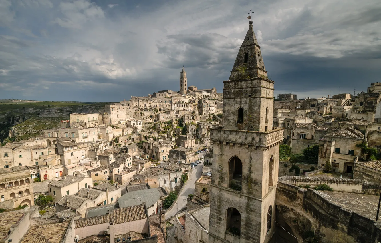 Photo wallpaper tower, home, Italy, panorama, mater