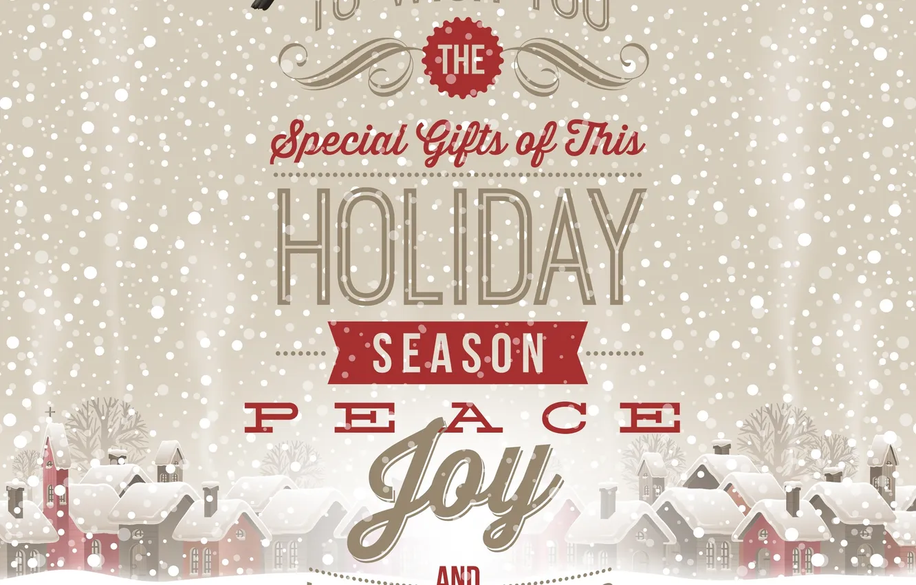 Photo wallpaper bird, vector, merry christmas, Special Gifts