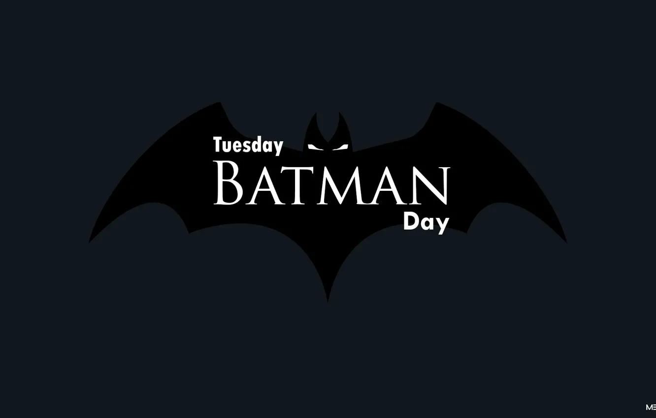 Photo wallpaper Minimalism, Logo, Day, Background, Batman, Day, Tuesday, Tuesday