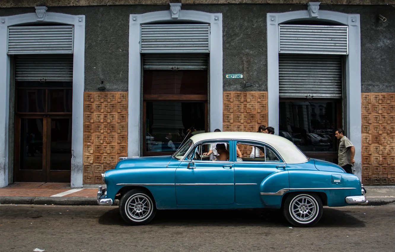 Photo wallpaper car, old, street, classic, Cuba, Havana