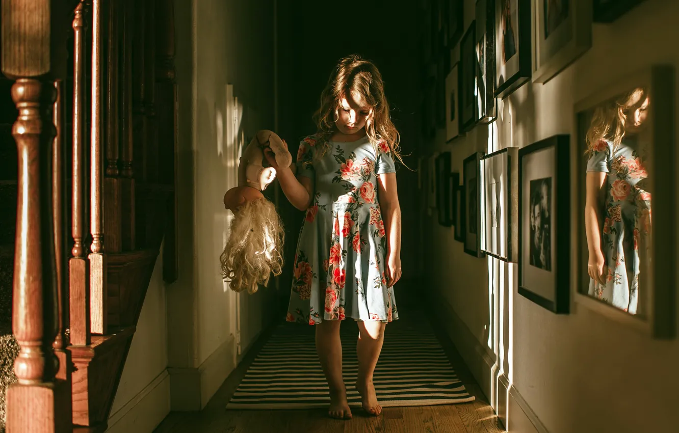 Photo wallpaper home, doll, girl