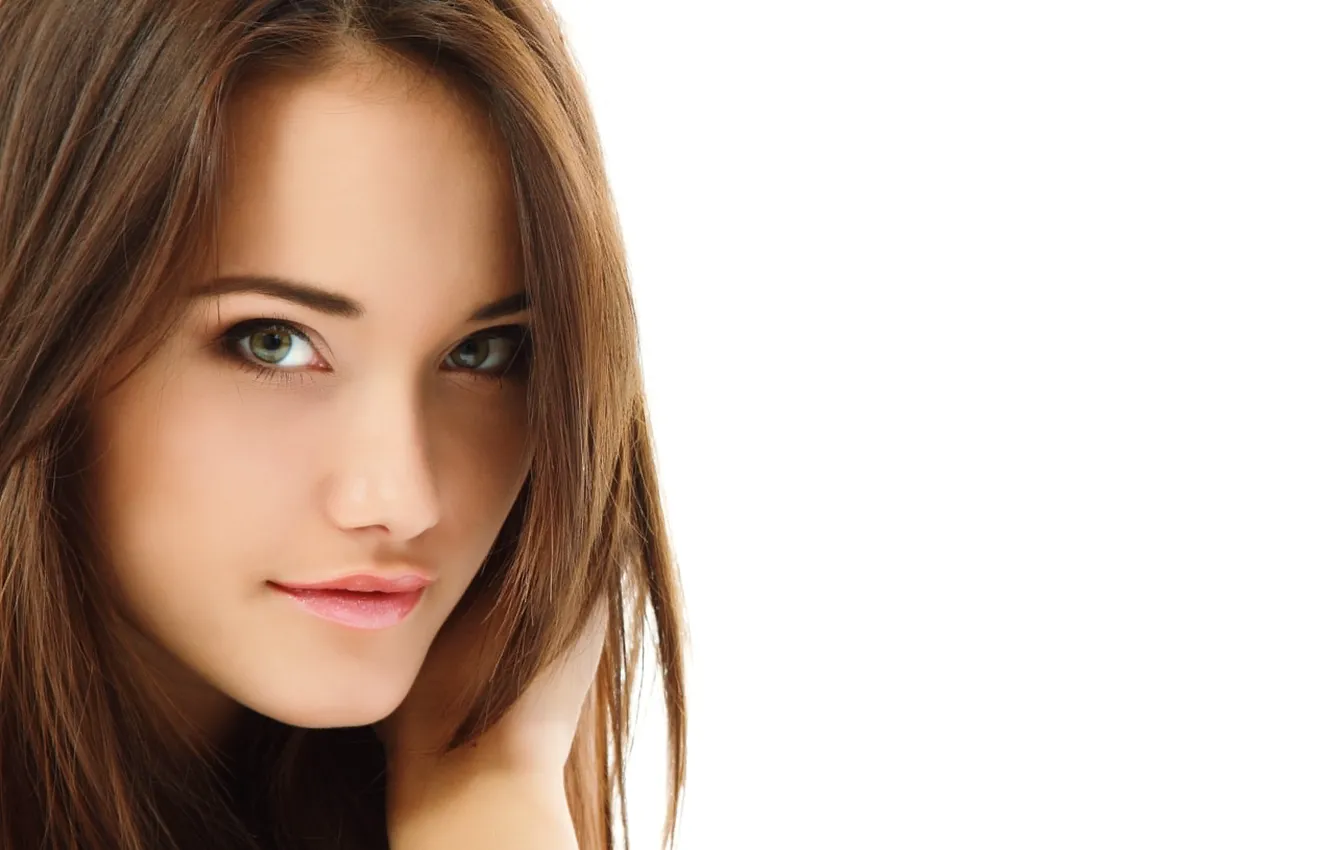 Photo wallpaper look, girl, face, hair, portrait