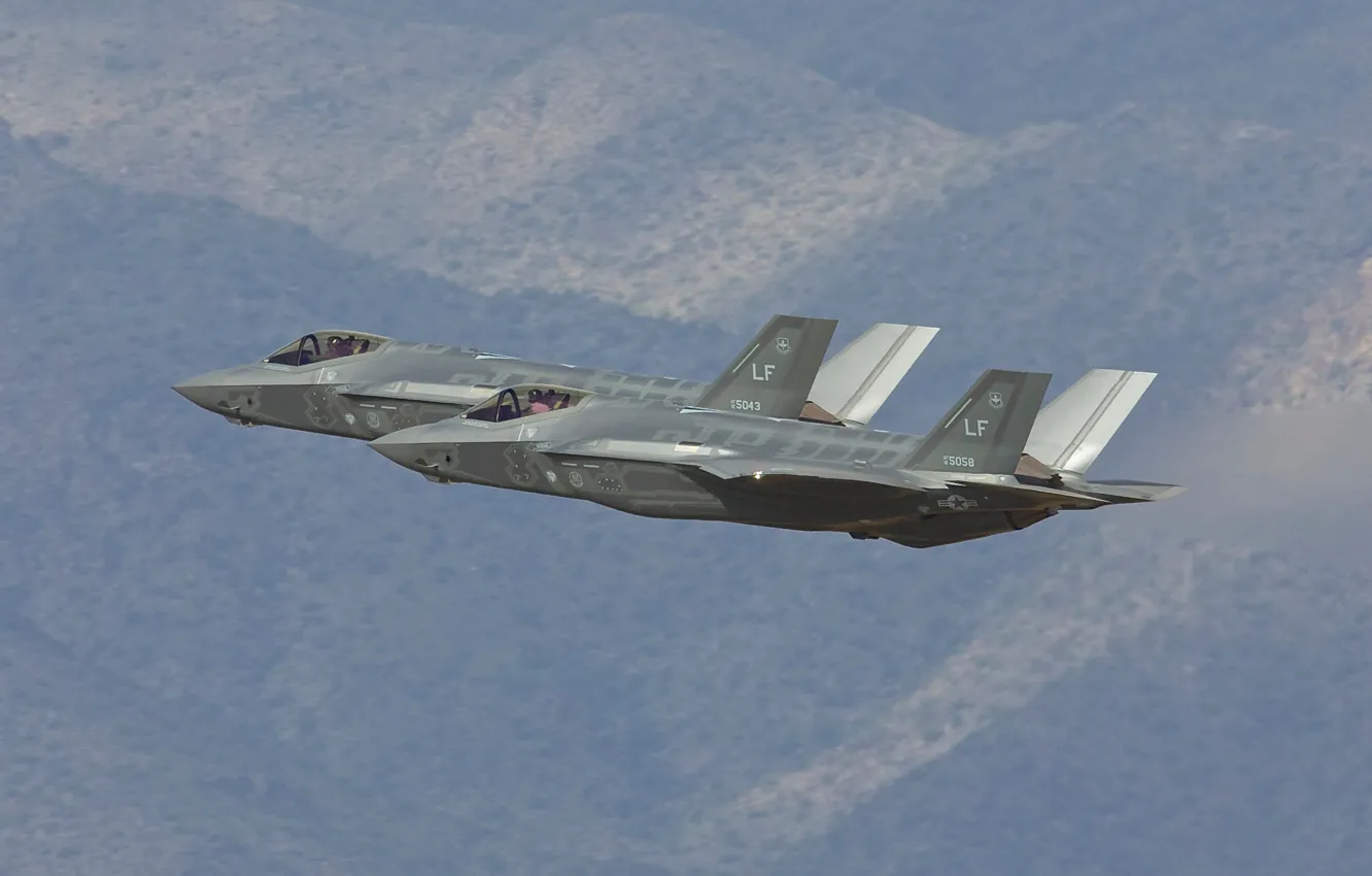 Photo wallpaper flight, fighter, bomber, Lightning II, F-35B