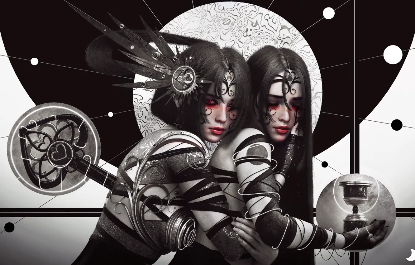 Photo wallpaper girls, art, angel