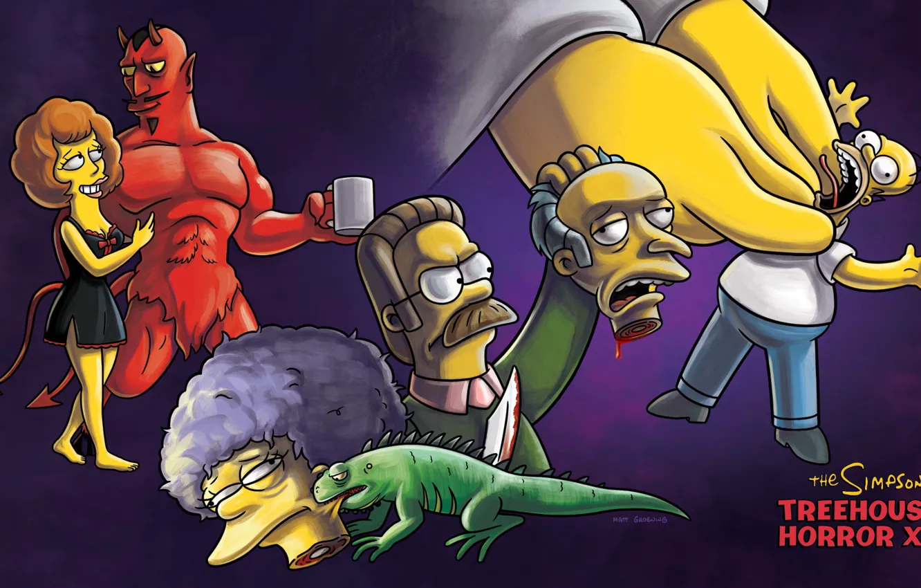 Photo wallpaper figure, cartoon, The simpsons, art, show, the devil, horror, Simpsons