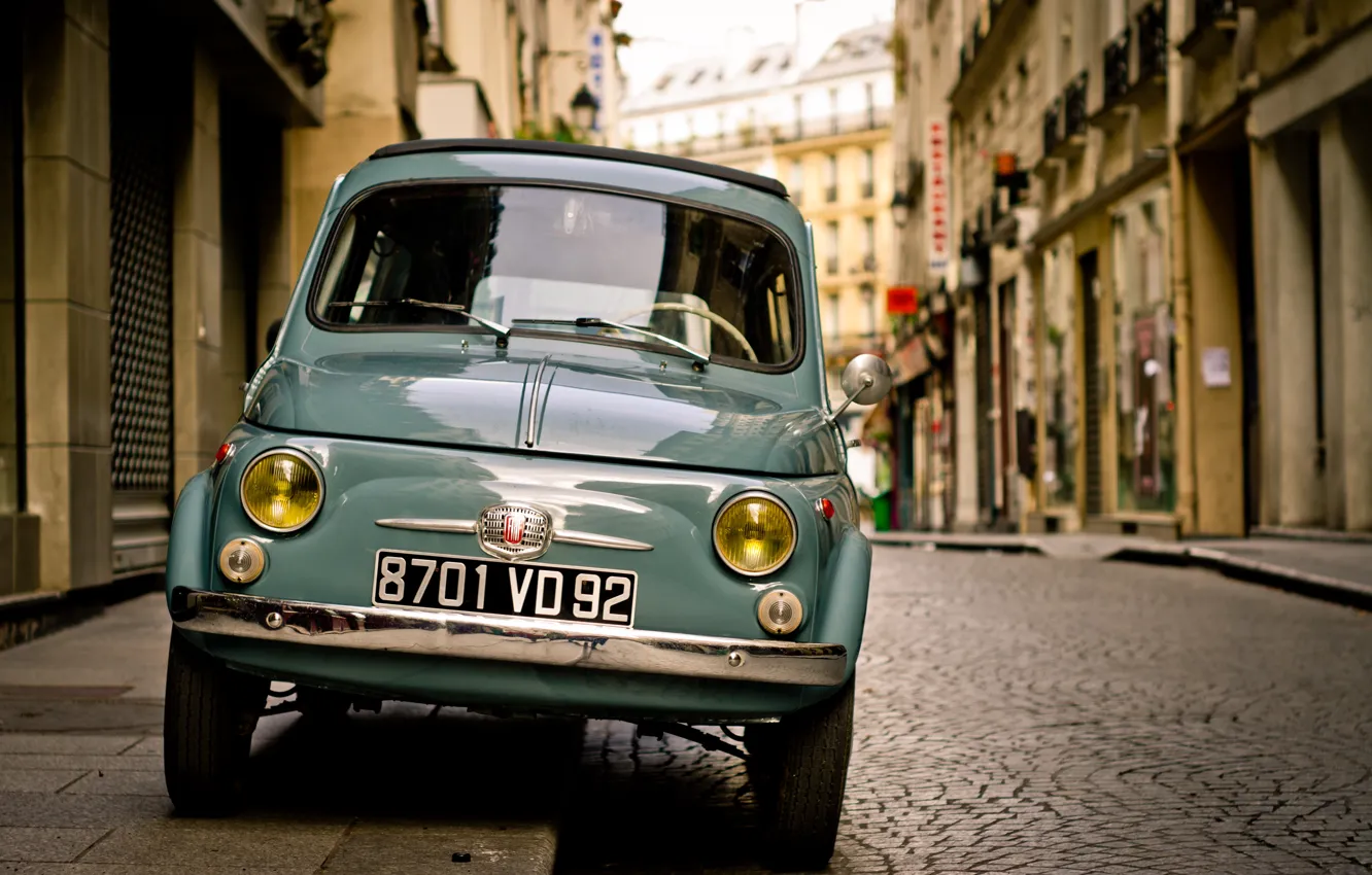 Photo wallpaper Car, Street, Fiat, Town