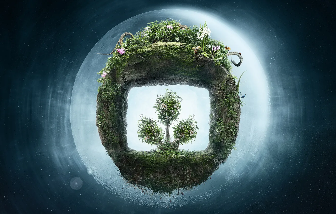 Photo wallpaper earth, plant, figure