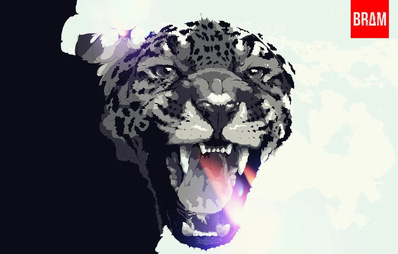 Photo wallpaper animal, art, leopard