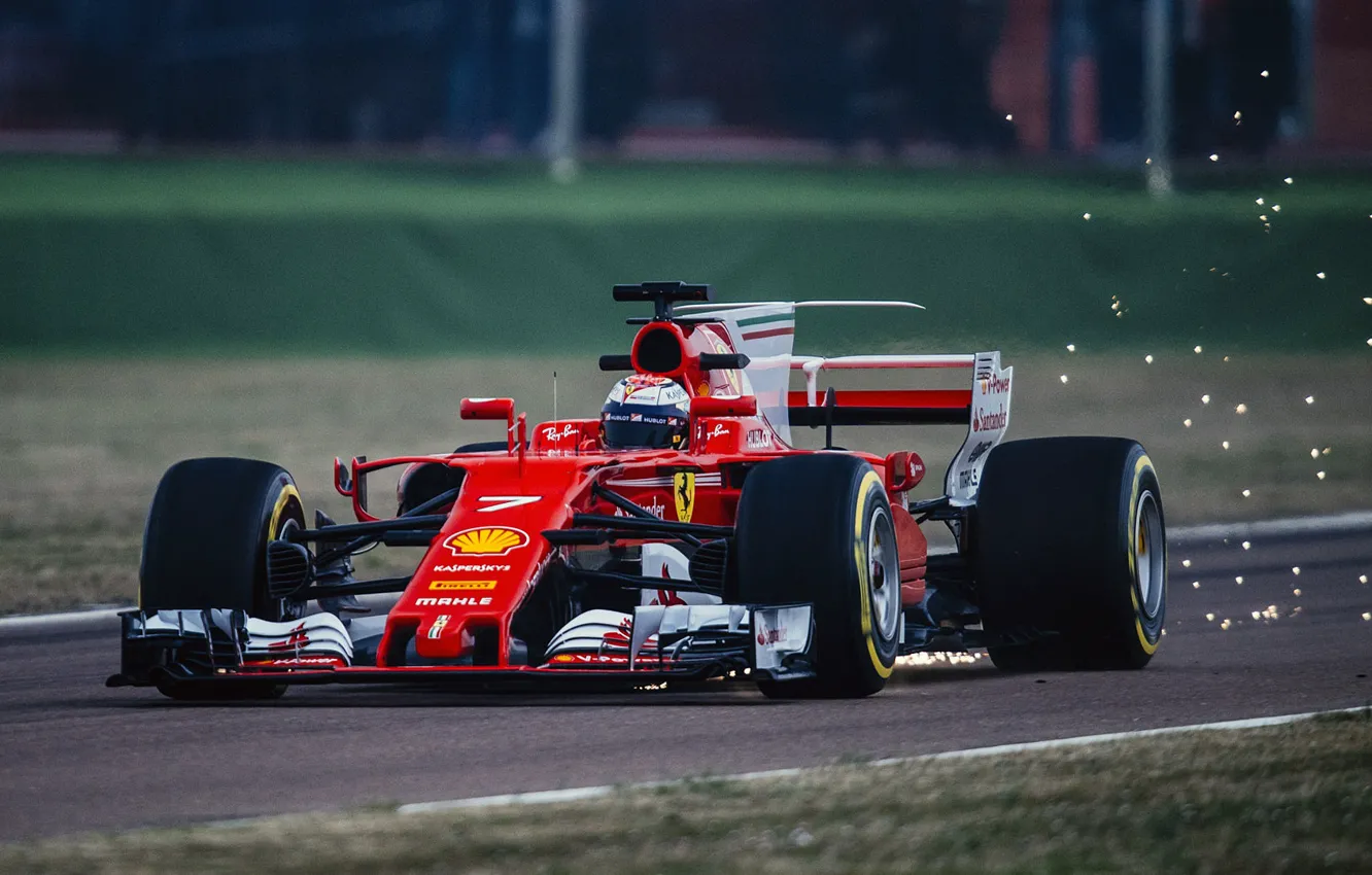 Photo wallpaper car, Ferrari, sport, red, Formula 1, race, Kimi Raikkonen Also, competition