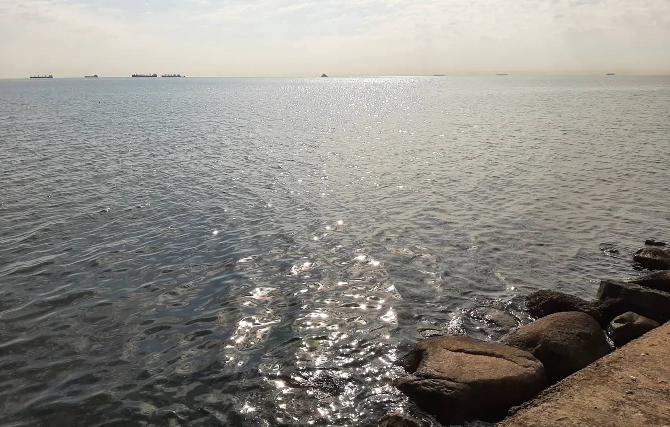 Photo wallpaper Sea, Baltic, solar reflections