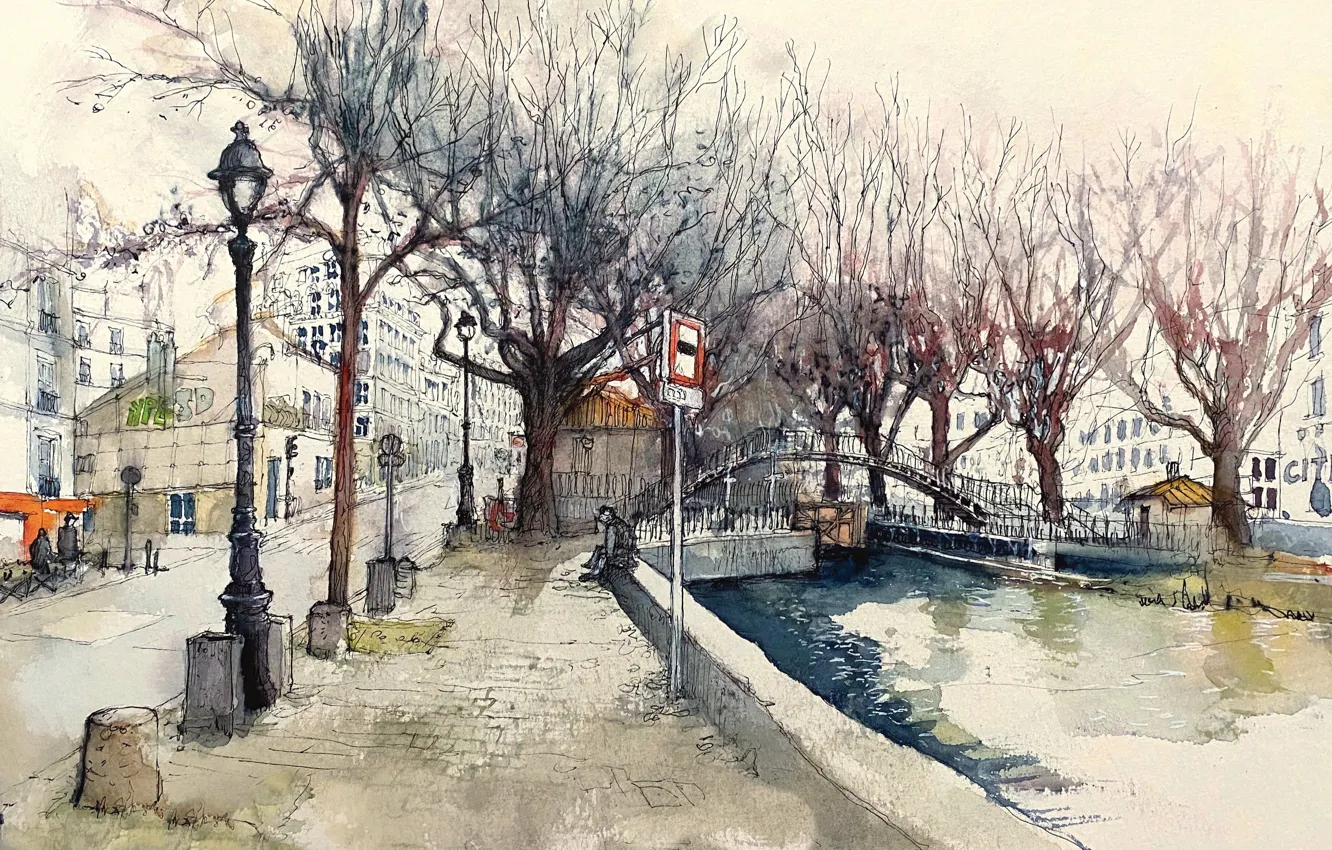 Photo wallpaper Paris, Île-de-France, Paris 05 Old - Porte-Saint-Martin district