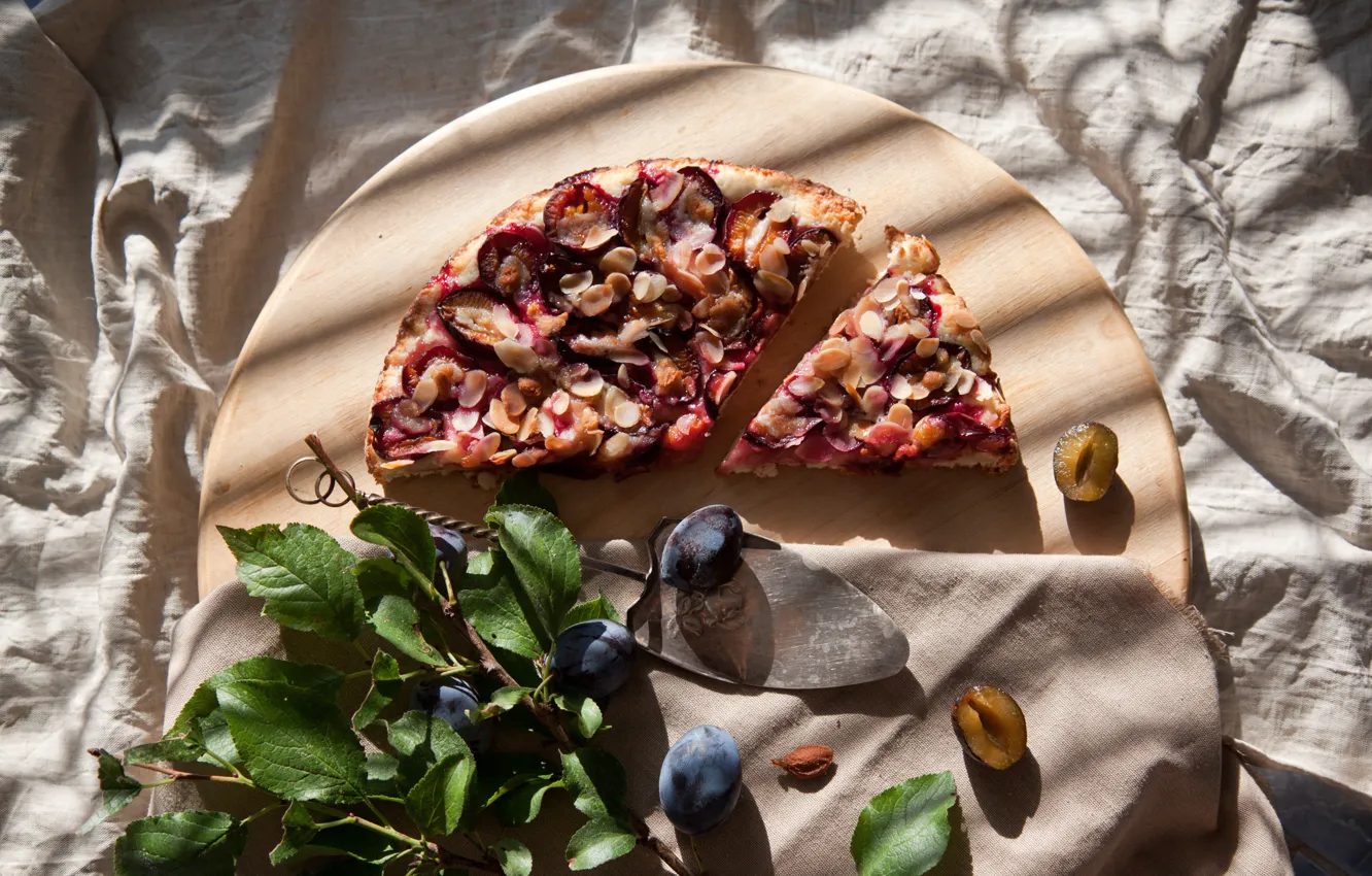 Photo wallpaper pie, fruit, plum, plum