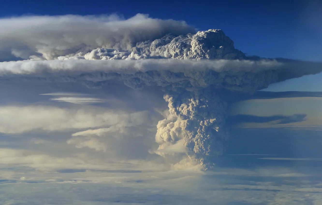 Photo wallpaper ash, smoke, the volcano, Chile, Puyehue, Puyehue