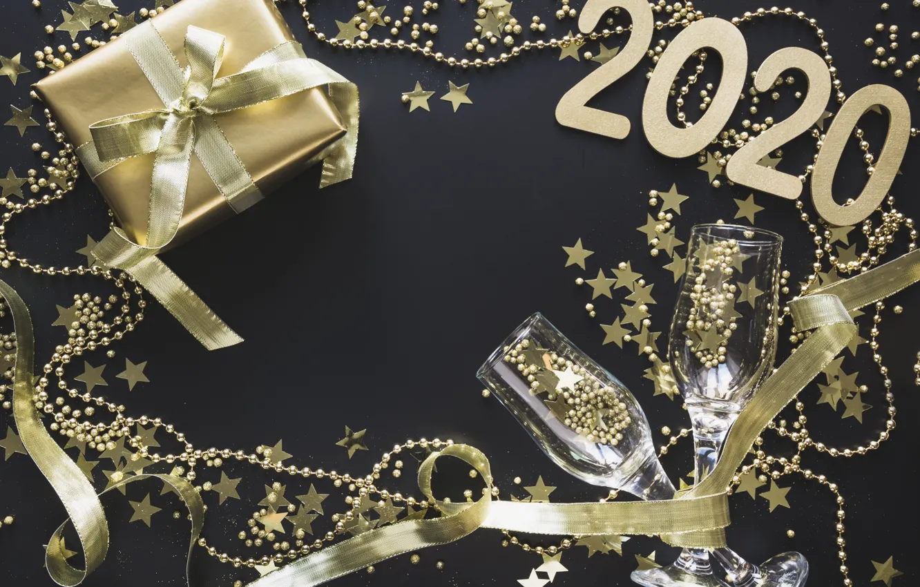Photo wallpaper background, holiday, new year, glasses, decoration, decor, 2020, Svetlana Cherruty