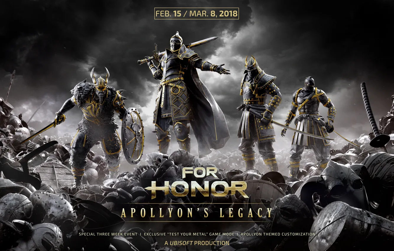 Photo wallpaper the game, sword, armor, warrior, helmet, game, games, For Honor