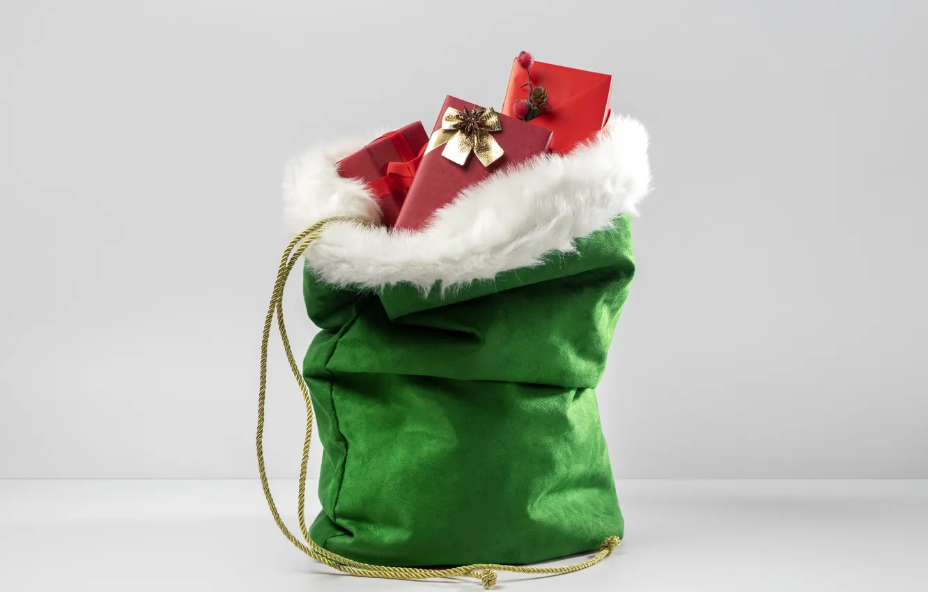 Photo wallpaper new year, Christmas, bag