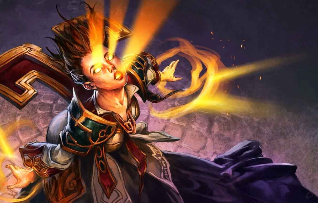 Photo wallpaper girl, map, art, WoW, World of Warcraft, priestess, Hearthstone, Light Of The Naaru