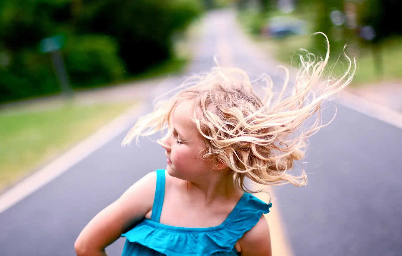 Photo wallpaper road, mood, girl