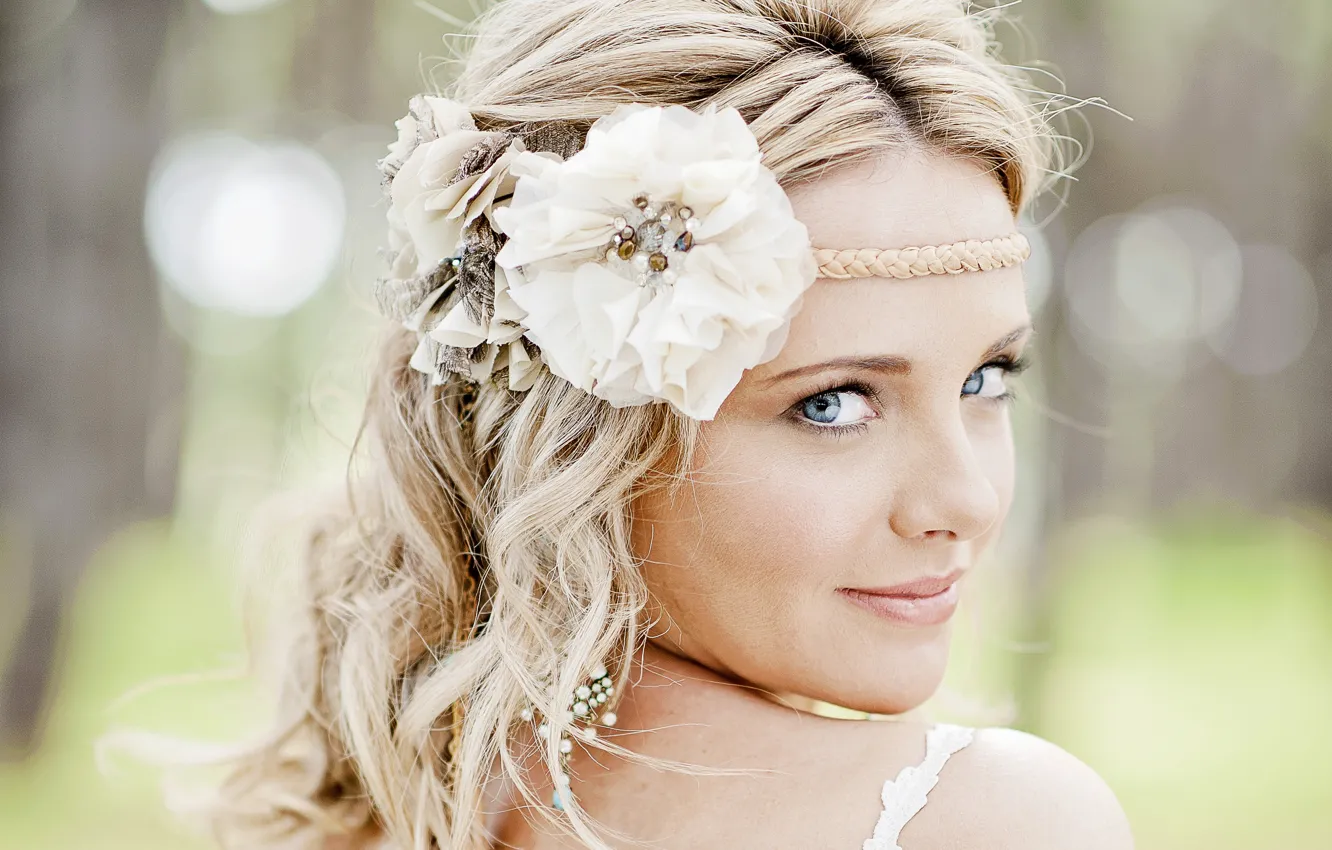 Photo wallpaper girl, portrait, blonde