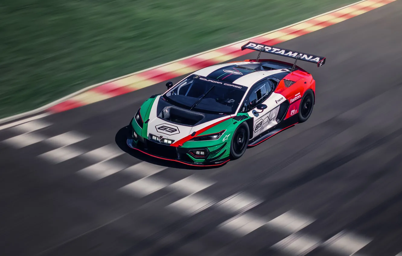 Photo wallpaper Lamborghini, supercar, Supercar, 2025, Racing Supercar, GT3 class, Lamborghini Temerario GT3, Temerario GT3