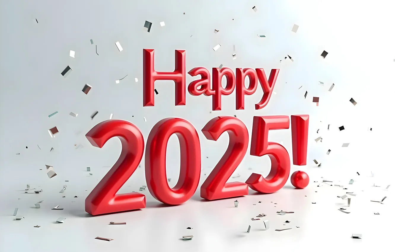 Photo wallpaper new year, figures, date, 2025, New Year 2025