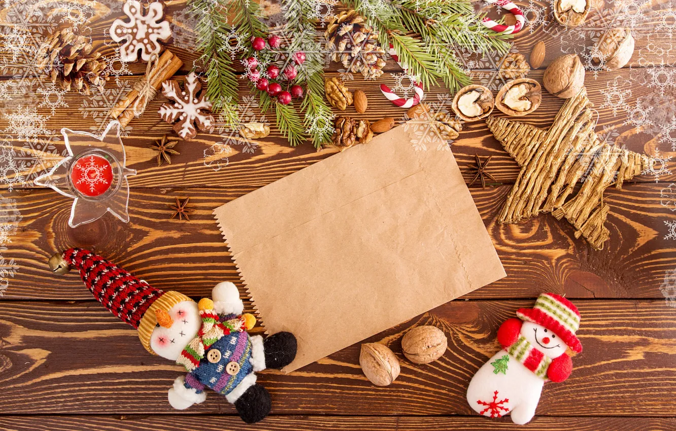 Photo wallpaper stars, snowflakes, paper, toy, Board, new year, cookies, fruit