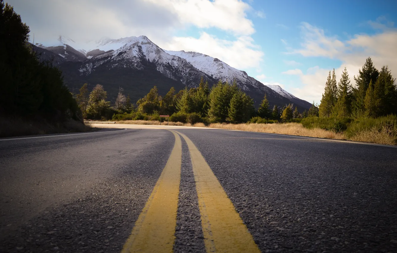 Photo wallpaper road, forest, mountains, highway, Argentina