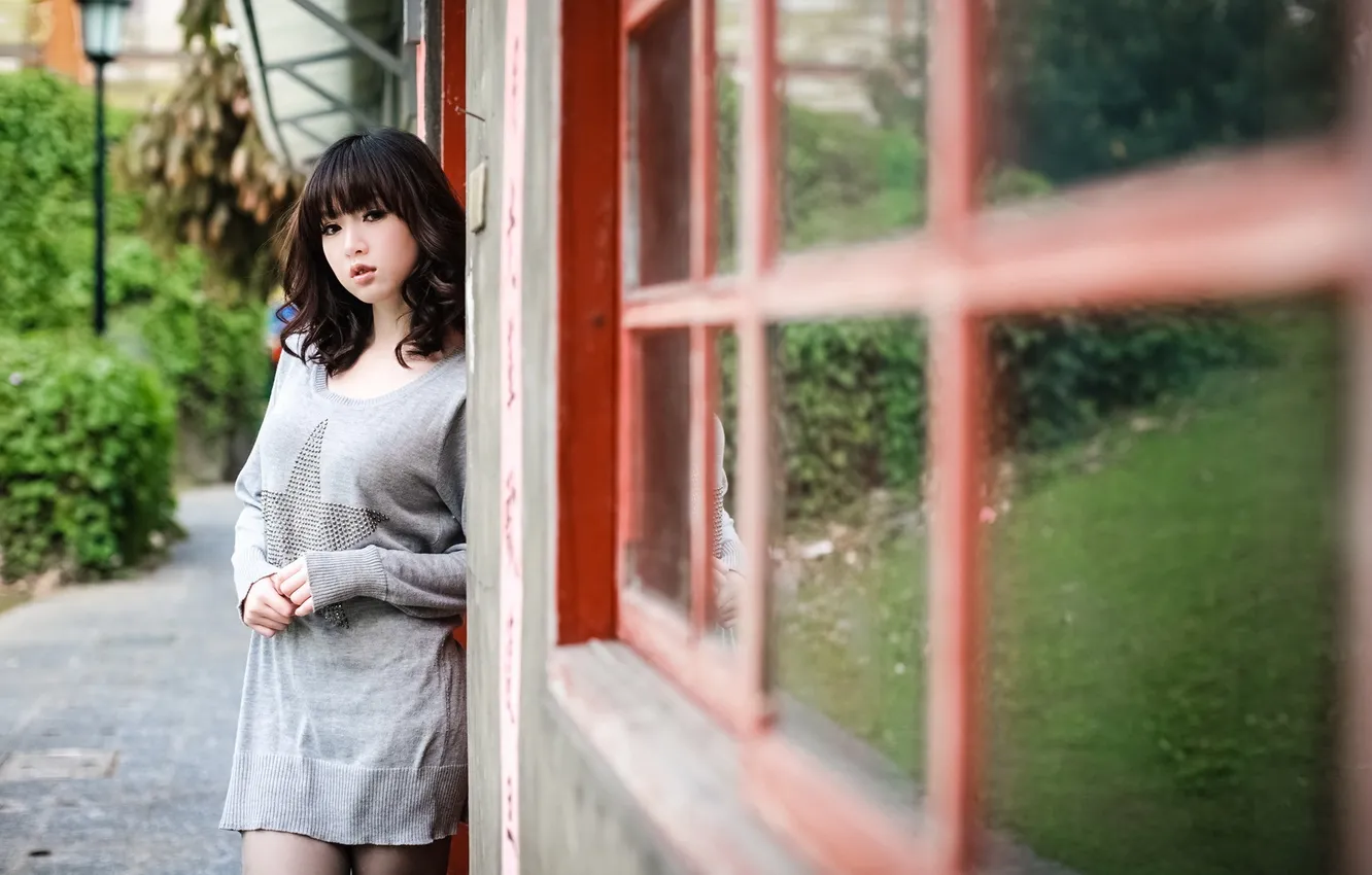 Photo wallpaper girl, background, Asian