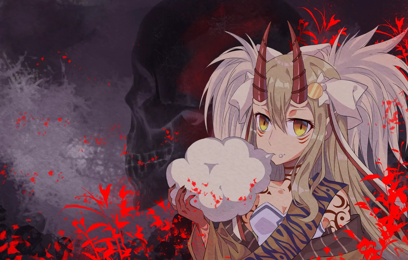 Photo wallpaper girl, skull, the demon, Fate / Grand Order, The destiny of a great campaign