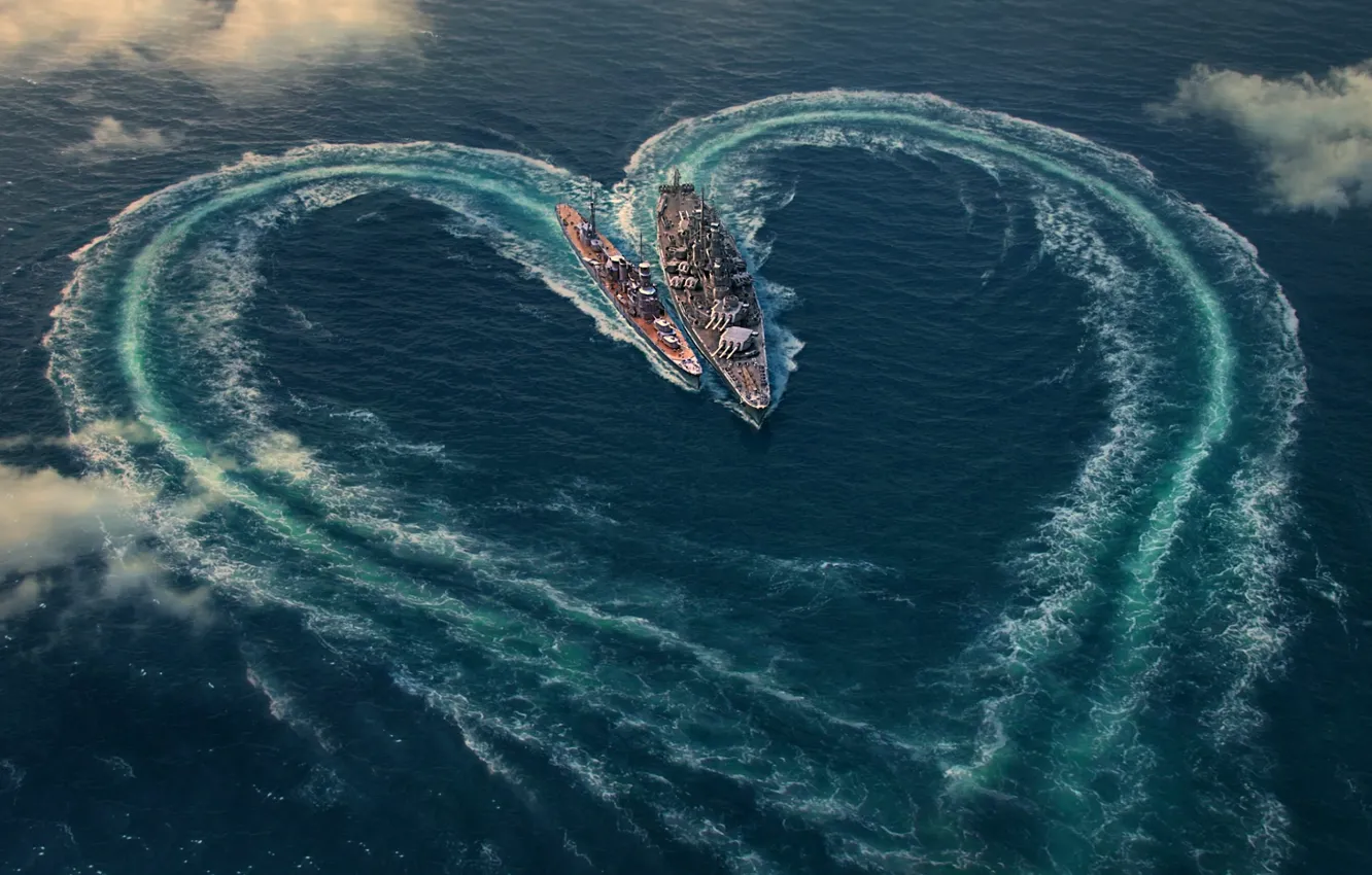 Photo wallpaper heart, ship, Circulation