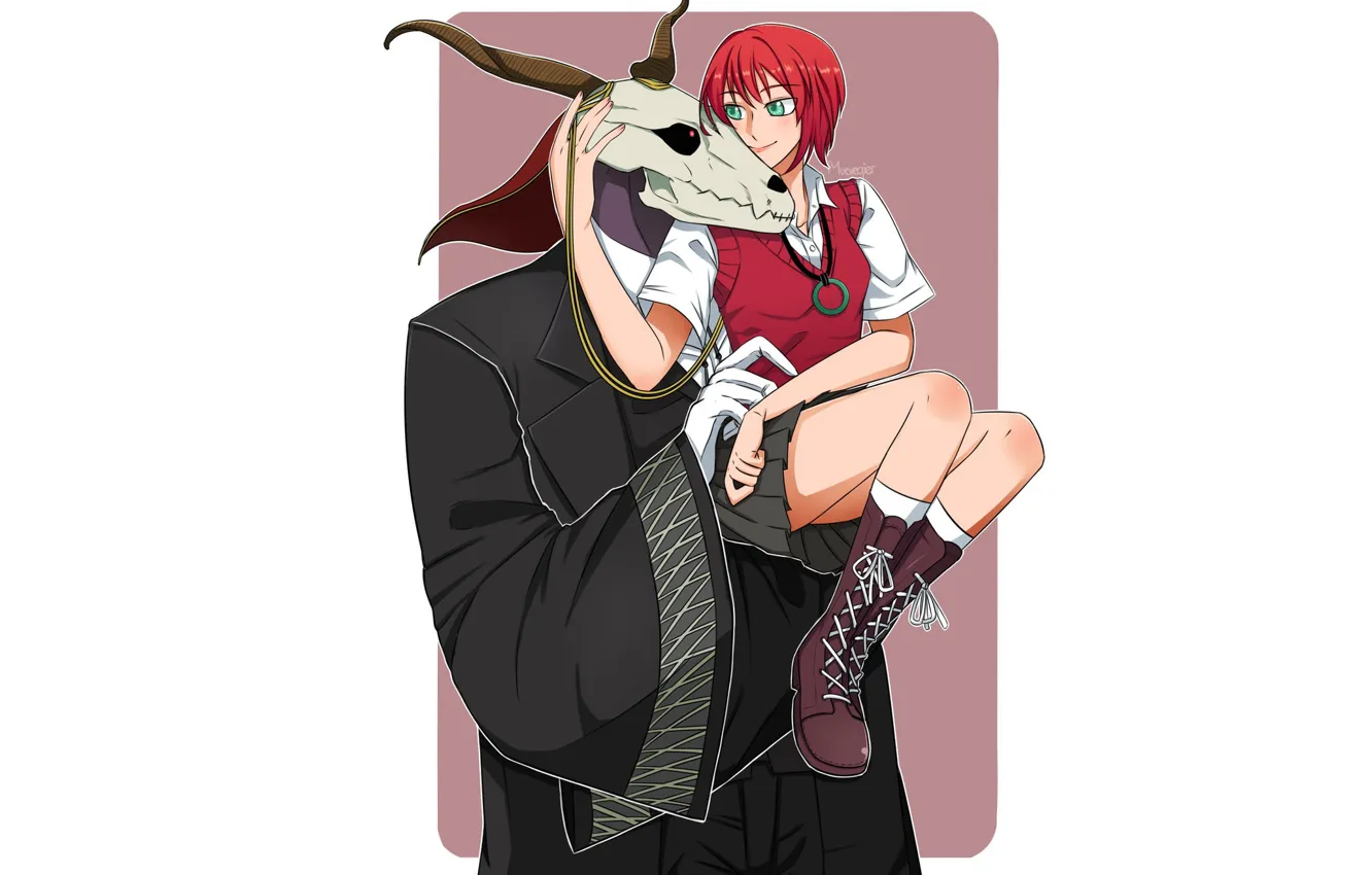 Photo wallpaper art, pair, Mahou Tsukai no Yome, Bride of the sorcerer