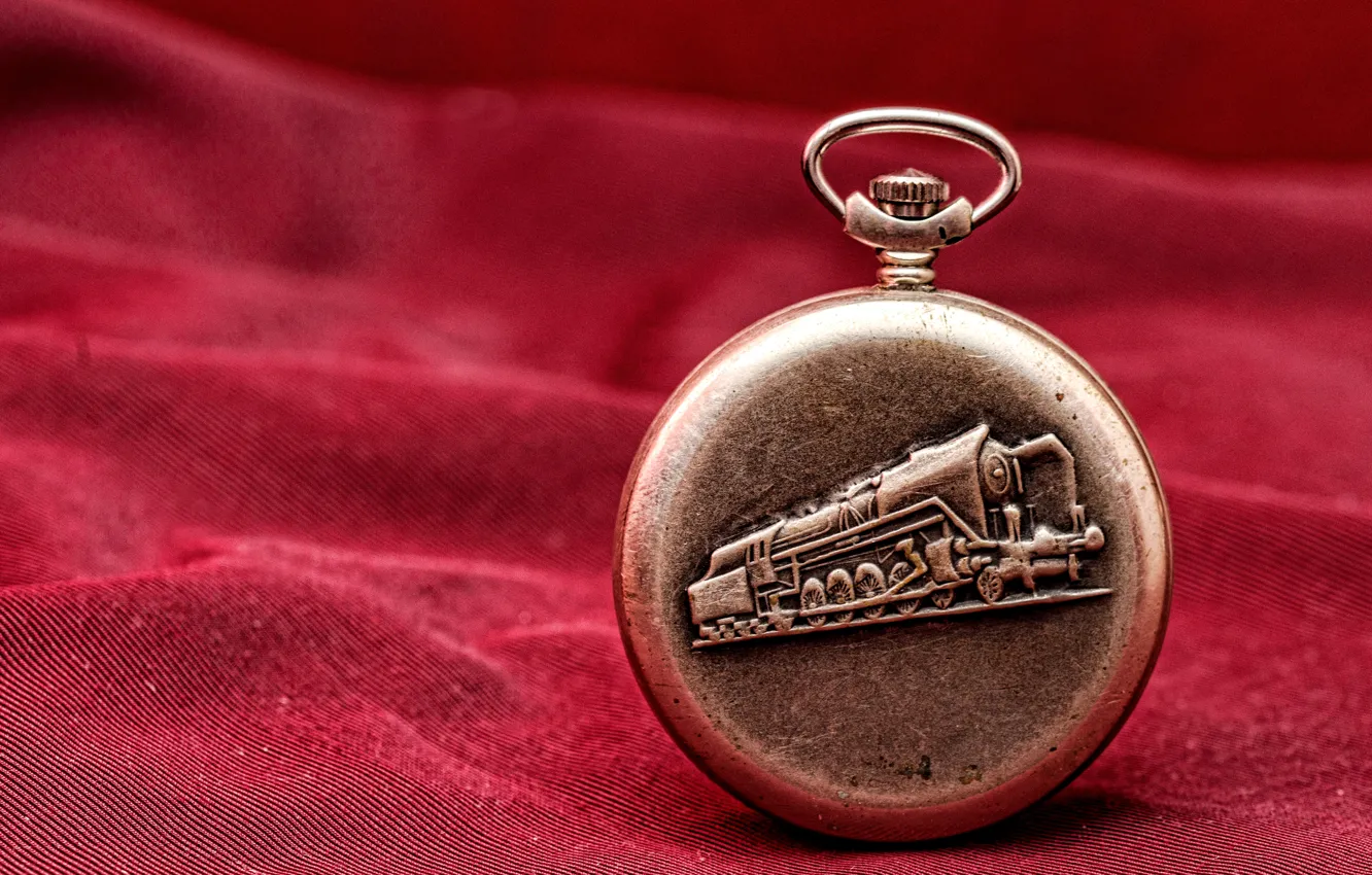 Photo wallpaper red, metal, background, watch, the engine, pocket