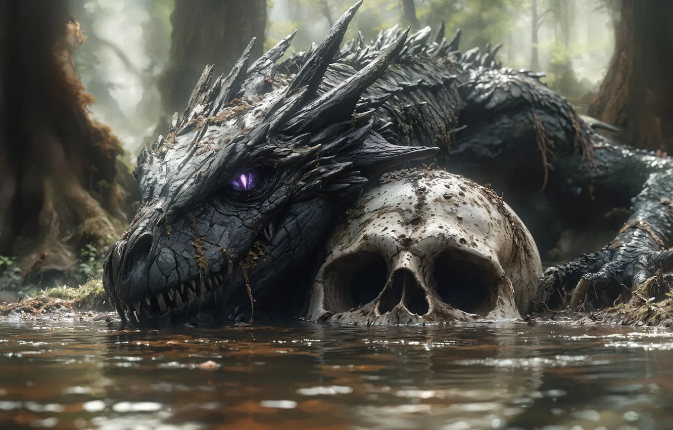 Photo wallpaper sake, fantasy, monster, dragon