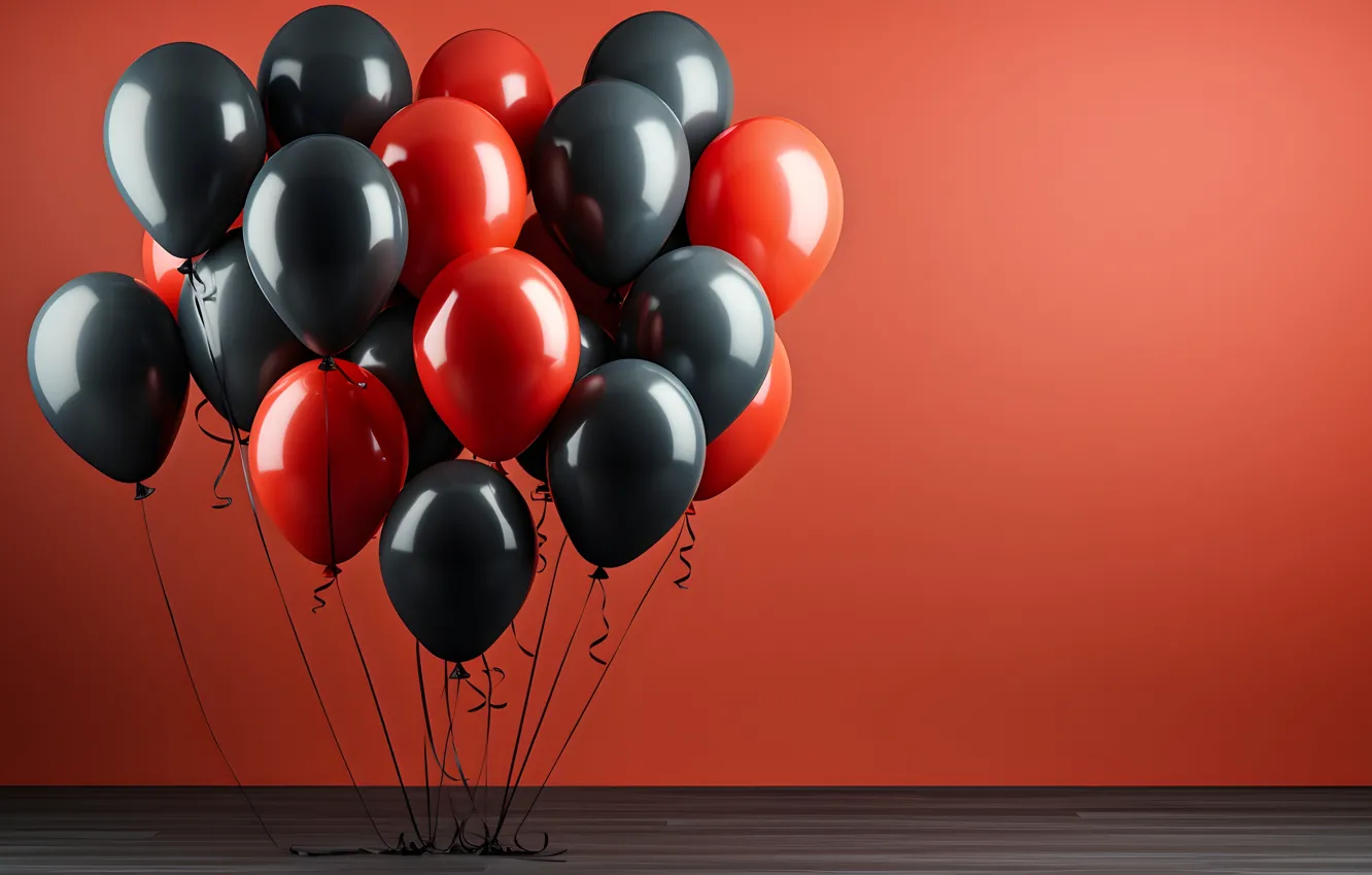 Photo wallpaper balls, balloons, birthday, holiday, balls, Shine, new year, Christmas