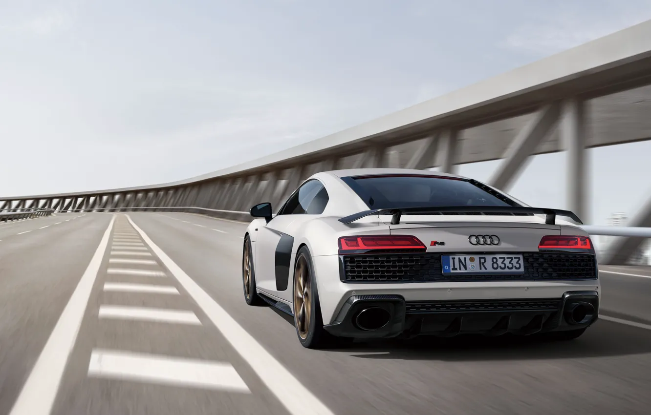 Photo wallpaper movement, Audi, rear view, Coupe, V10, 2023, Audi R8 V10 Coupe, Japan final edition