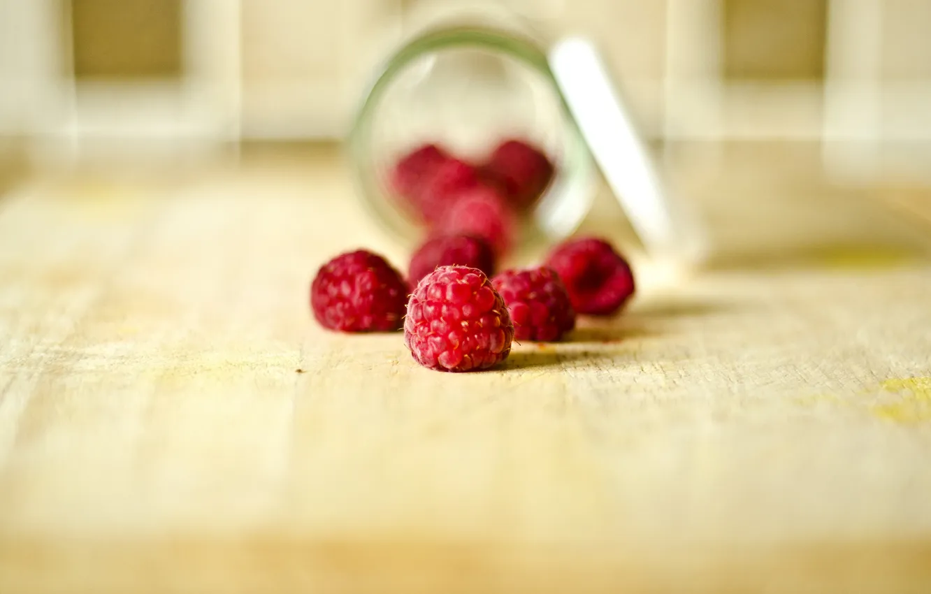Photo wallpaper berries, raspberry, red
