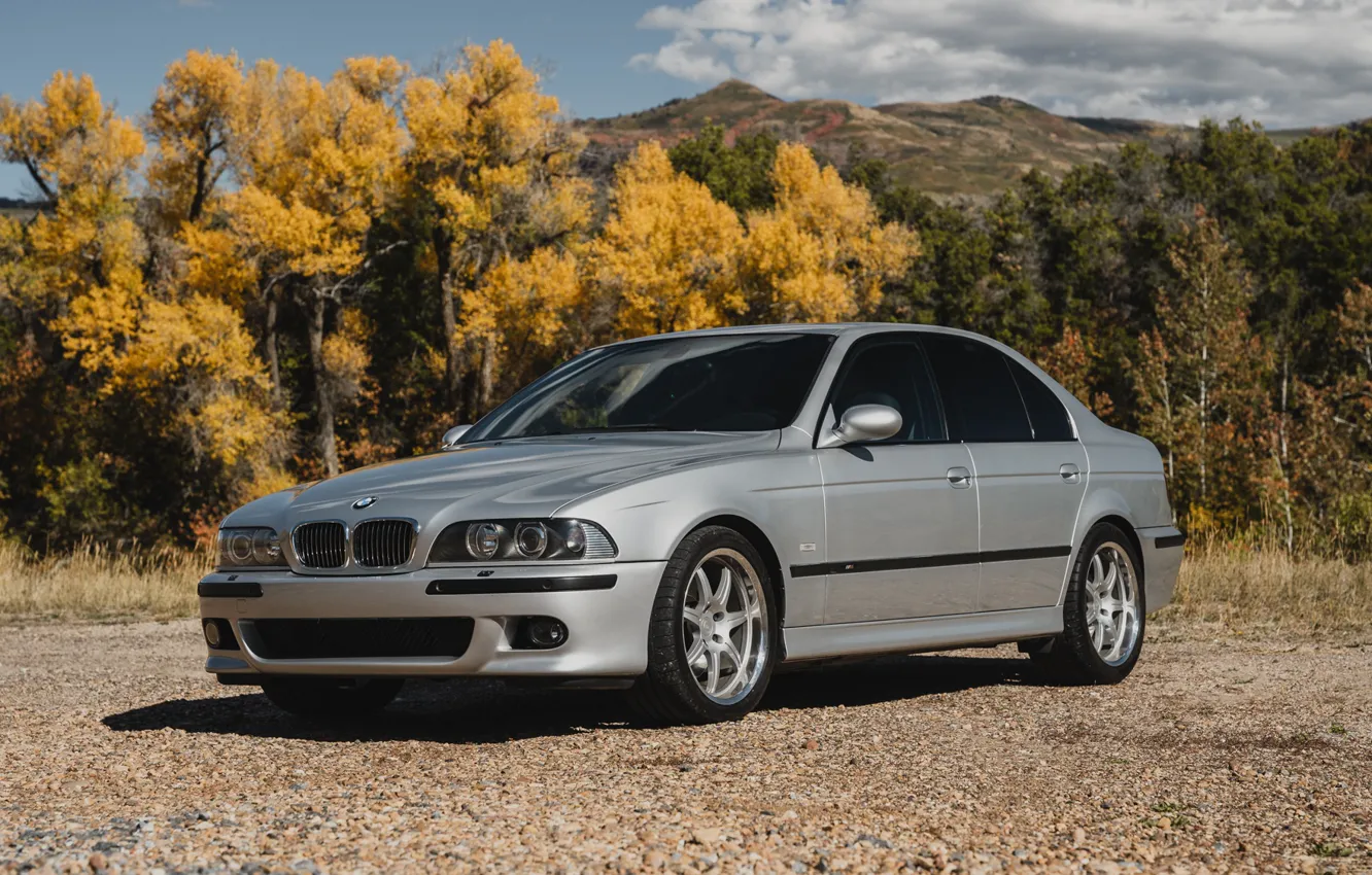 Photo wallpaper autumn, E39, Silver, M5