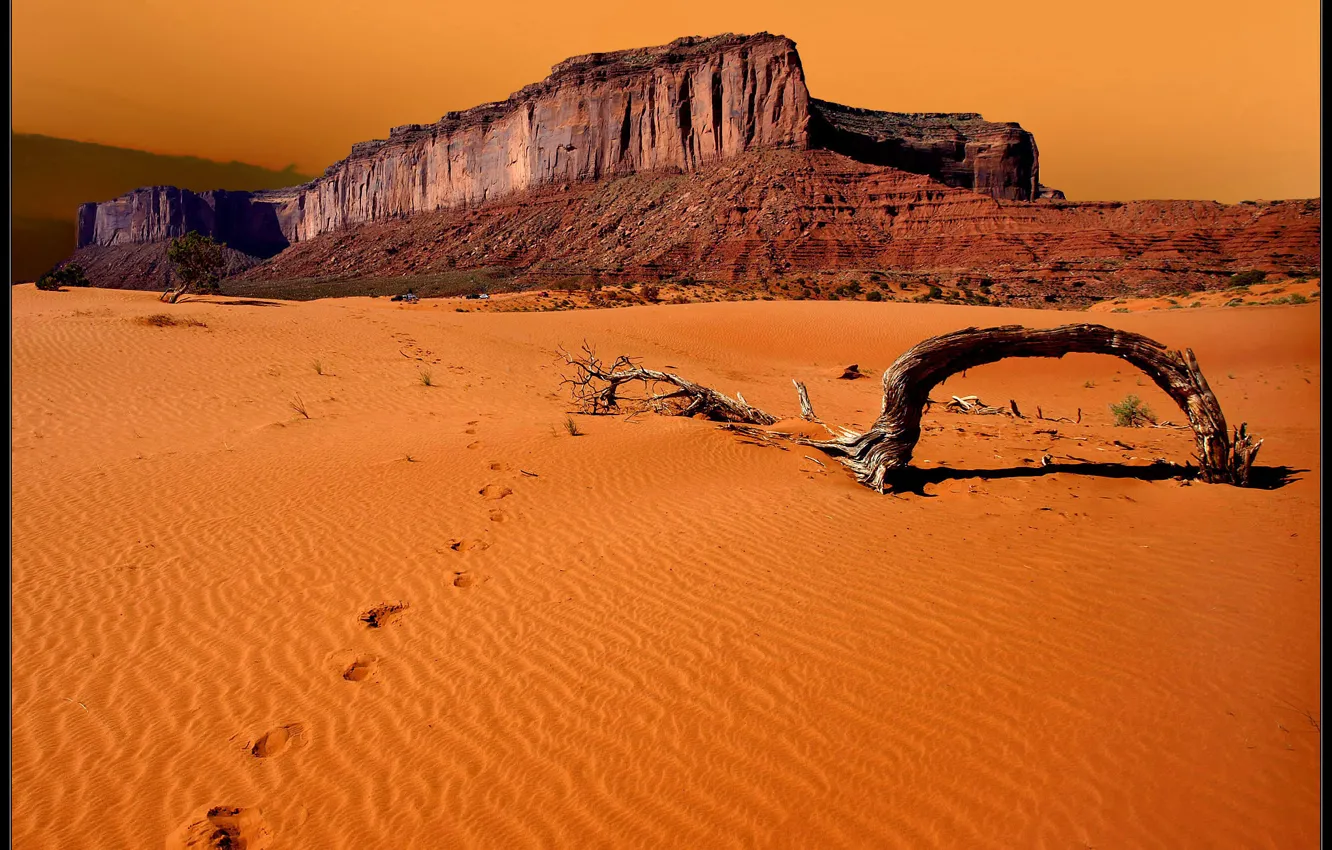Photo wallpaper sand, mountains, desert