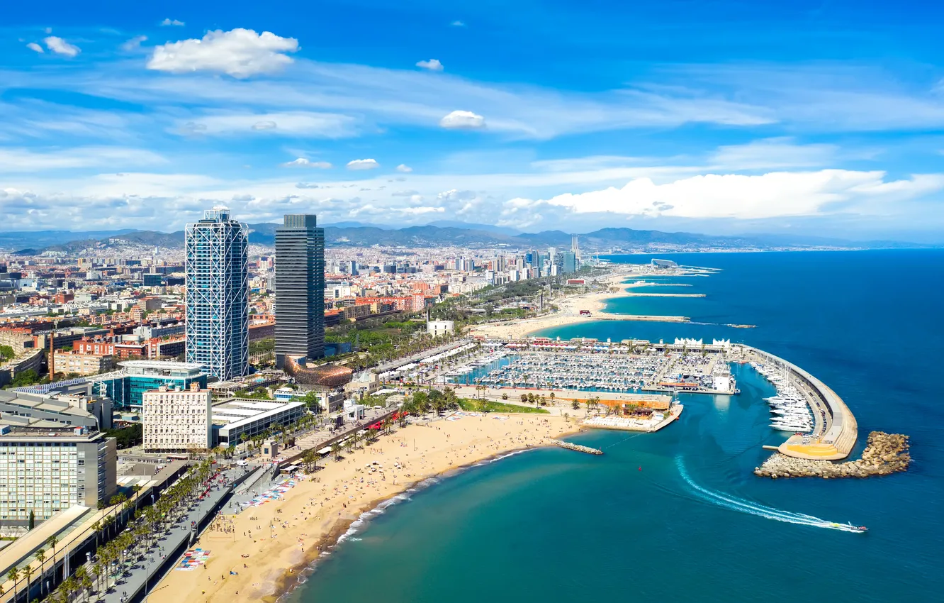 Photo wallpaper relax, europe, skyline, spain, holiday, barcelona, urban, cityscape
