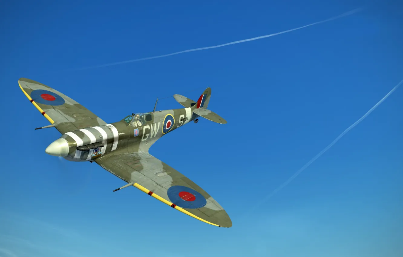 Photo wallpaper Britain, Spitfire Mk.Vb, Frontline fighter, Reginald Mitchell