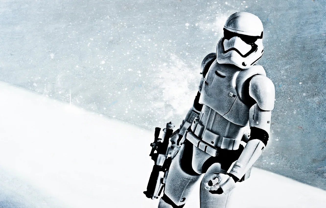 Photo wallpaper winter, snow, weapons, Star Wars, Stormtrooper