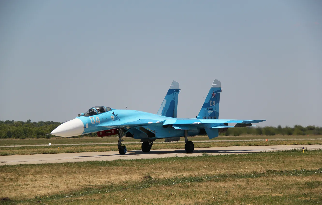 Photo wallpaper fighter, the airfield, Flanker, Su-27