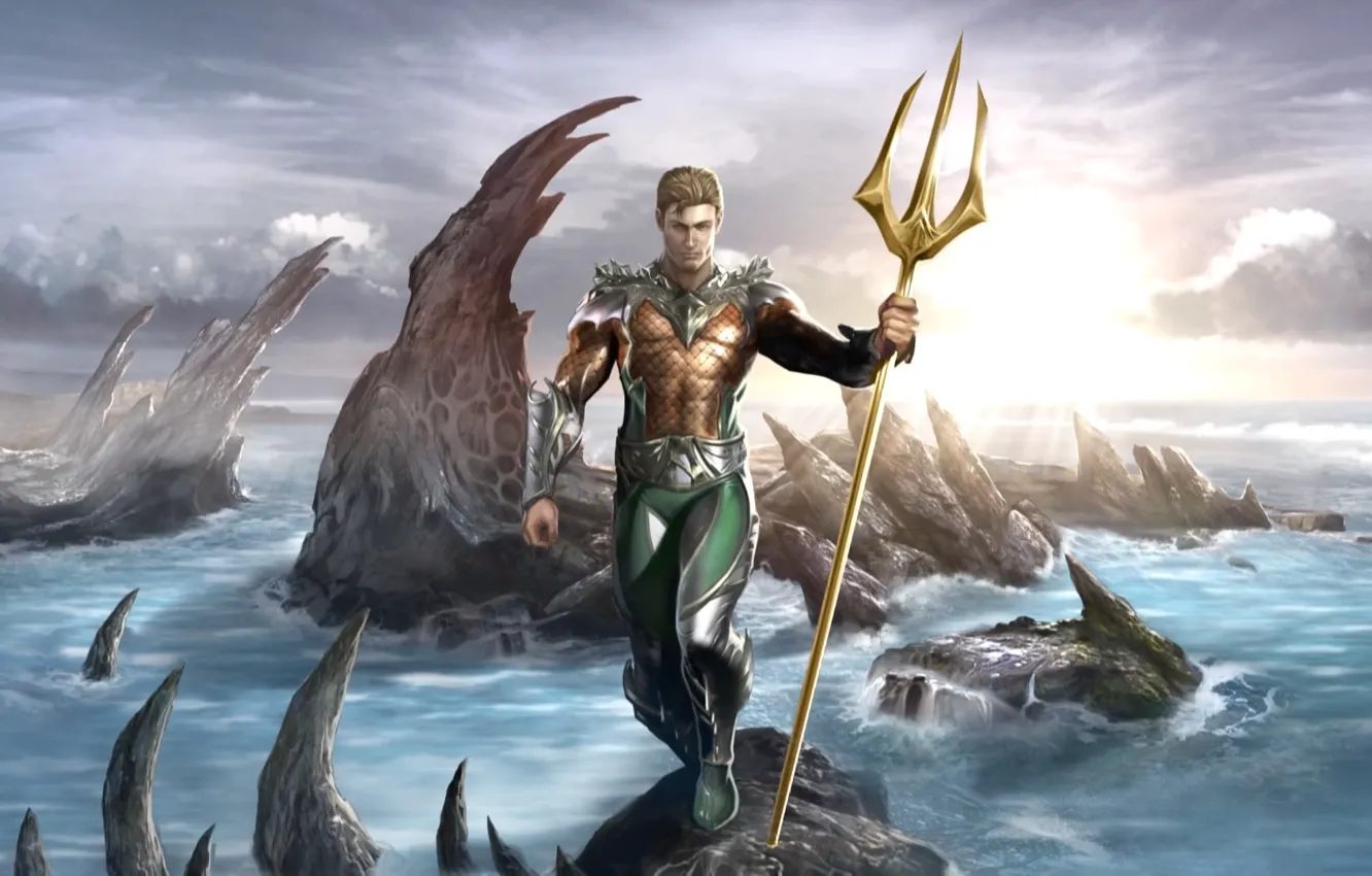 Photo wallpaper comic, DC Comics, Aquaman, Justice League, Aquaman, Justice League