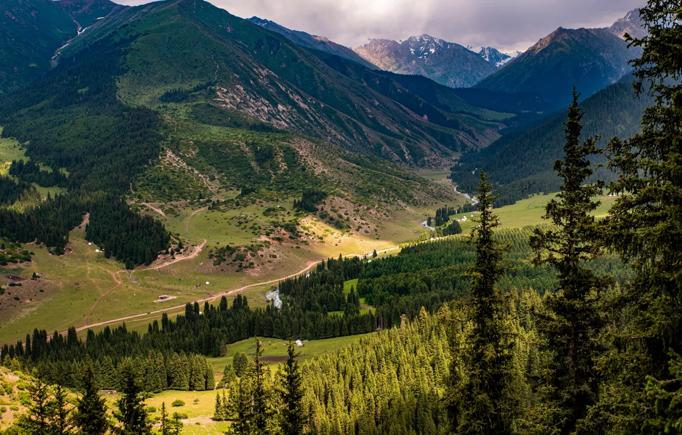 Photo wallpaper mountains, Kyrgyzstan, Jeti-Oguz