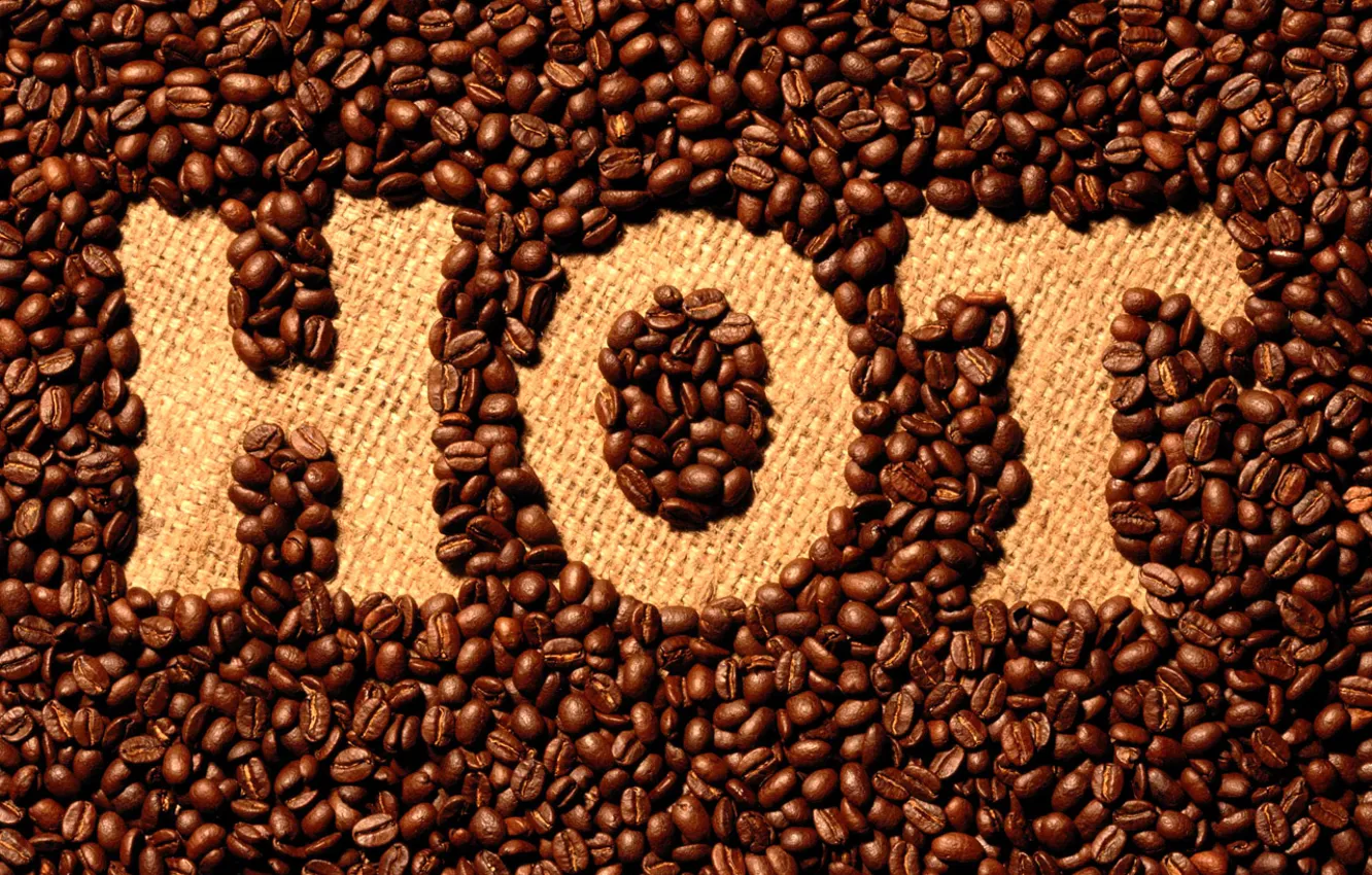 Photo wallpaper the inscription, coffee, Hot